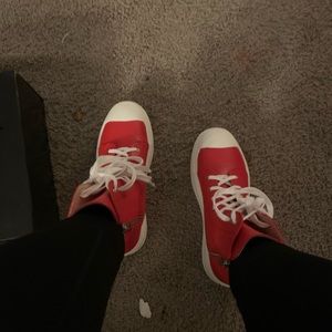 Red Platform hi top sneaker